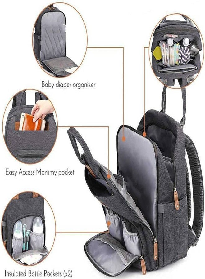 TRUE HUMAN Designer ultra premium Multipurpose Diaper bag, baby bags, Anti Theft, Maternity Bag, Nappy Bag mothers bags, Baby Shower Gift (GREY) - Image 2